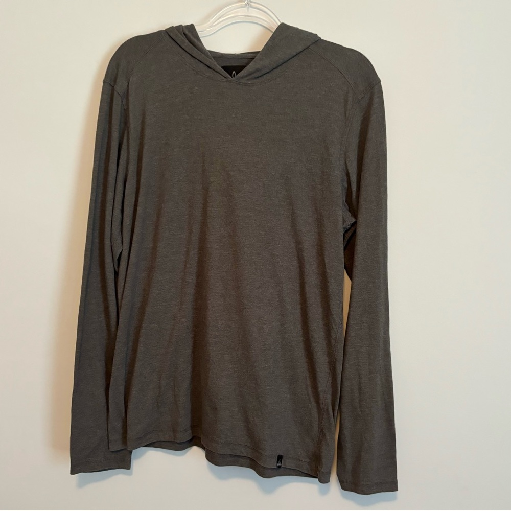 prAna Breathe Pullover Gray Womens Large Lightweight Long Sleeve Hoodie